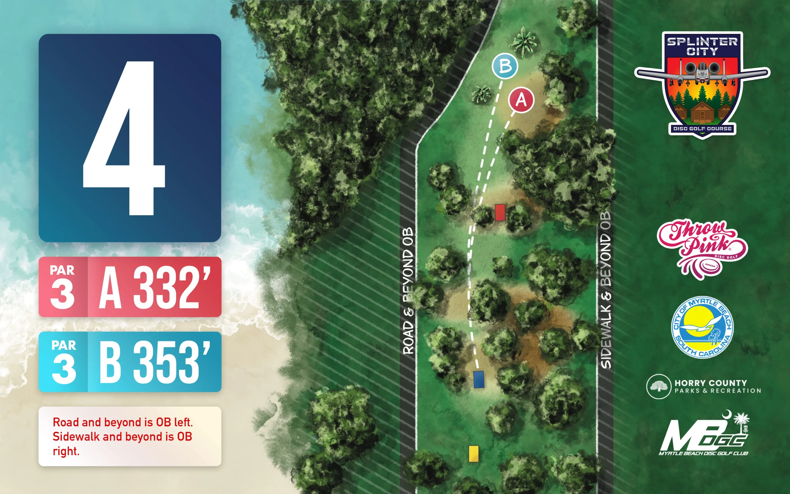 Splinter City Custom Disc Golf Tee Sign by Happy Little Accidents