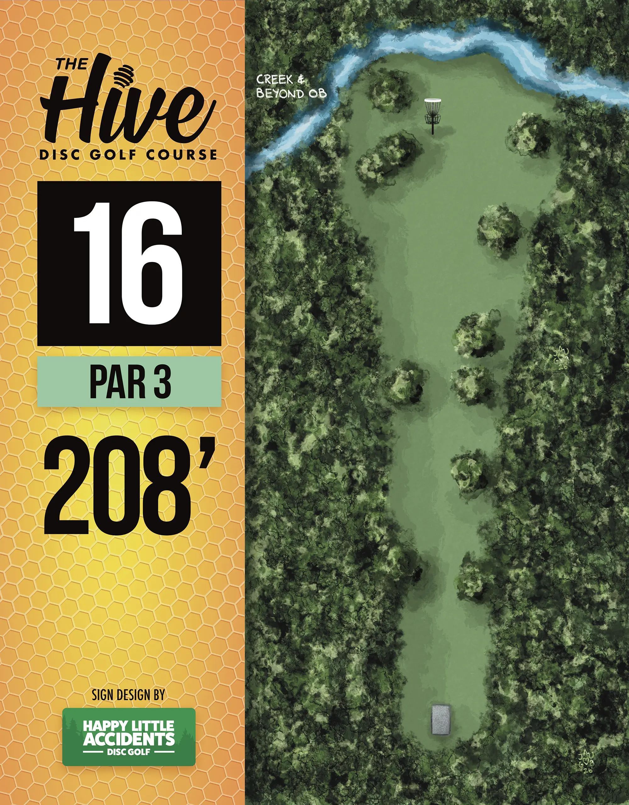 The Hive Disc Golf Course Tee Signs by Happy Little Accidents