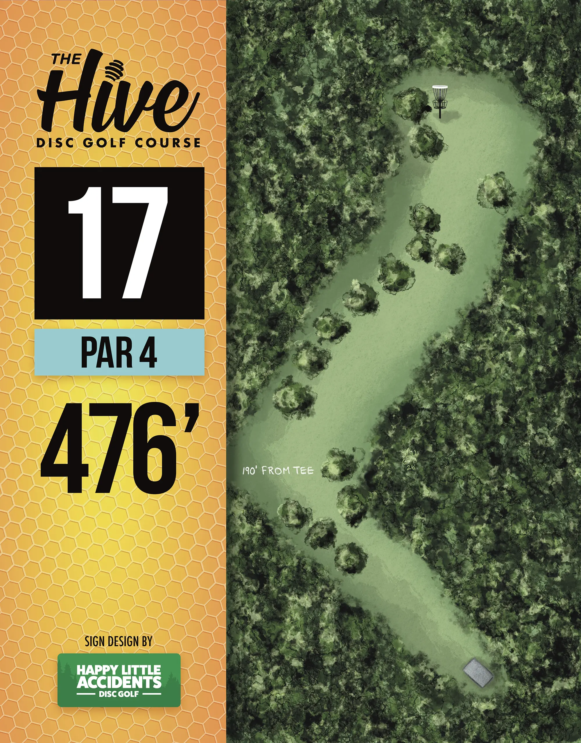 The Hive Disc Golf Course Tee Signs by Happy Little Accidents