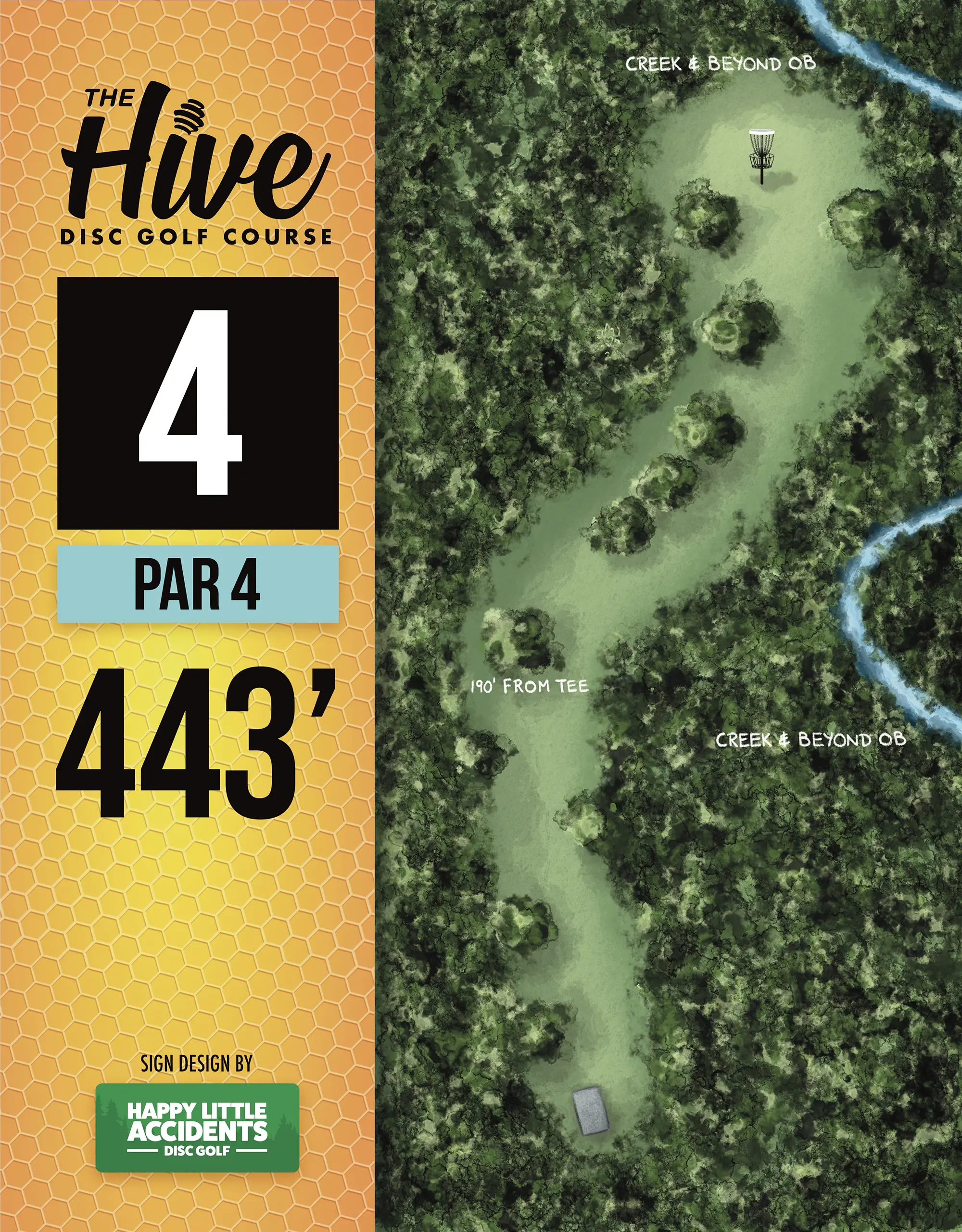 The Hive Disc Golf Course Tee Signs by Happy Little Accidents