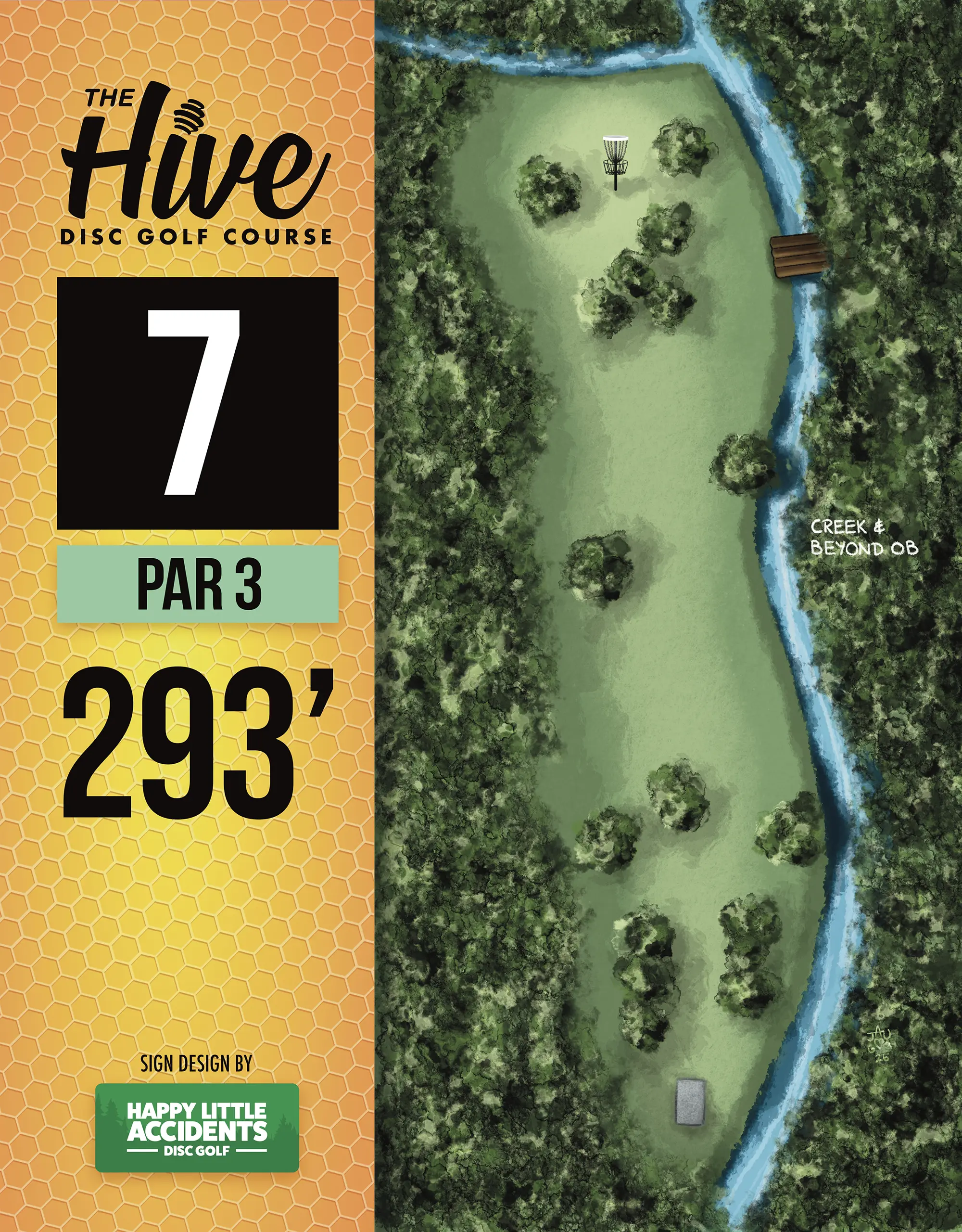 The Hive Disc Golf Course Tee Signs by Happy Little Accidents